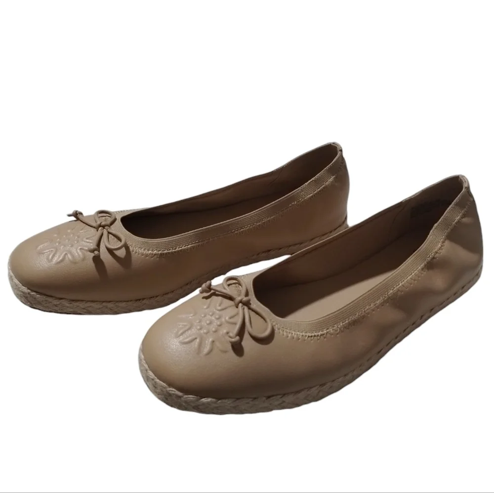 Frye and Co. Willow Ballet Flats Espadrilles Slip On Square Toe Women 7‎ Cottage